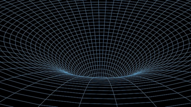 Futuristic vector scifi circle portal in space 3D ai tunnel with dots and lines Abstract digital