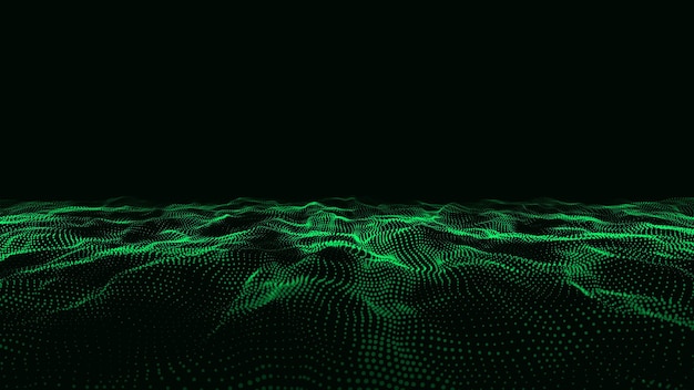 futuristic vector technology wave digital cyberspace abstract wave with moving particles