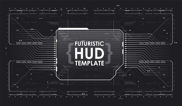 Futuristic VR head-up display design. High tech screen. Cyberspace in HUD style. Virtual Reality template. Digital Technology UI Futuristic HUD. Sci-Fi Modern Graphic Layout.