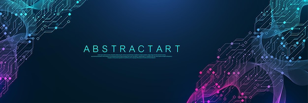 Futuristisk blåt printkort baggrundsvektor