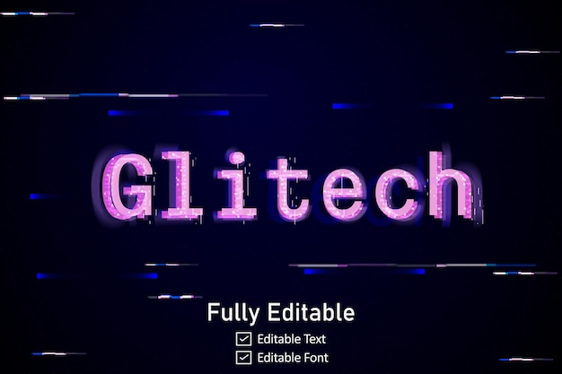 Futuristisk Glitch teksteffekt til videospilstekst for redigerbar cyberpunk Glitch teksteffekt