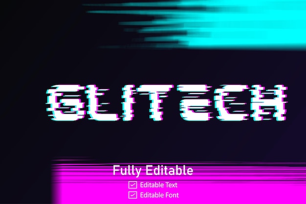 Futuristisk Glitch-texteffekt för videospels text för redigerbar cyberpunk Glitch-texteffekt