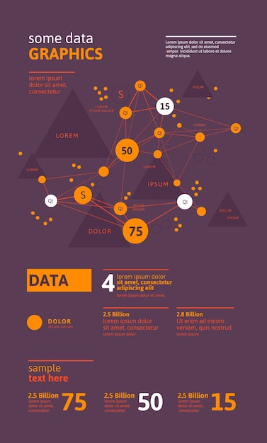Futuristisk infografik. Information estetisk. Grafisk visualisering av komplexa datatrådar. Abstrakt datagraf.