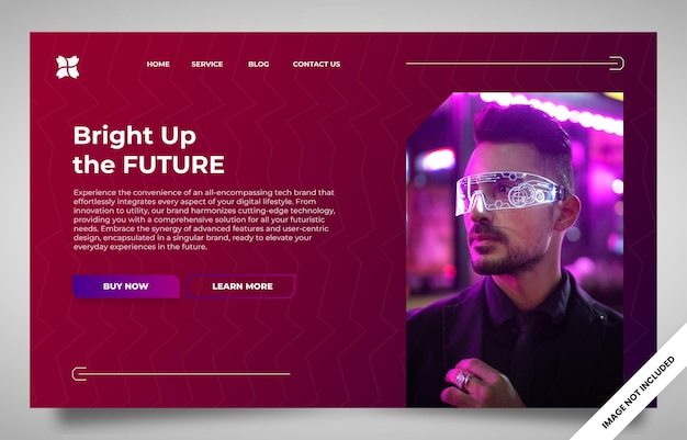 Futuristisk rødt landingssidedesign