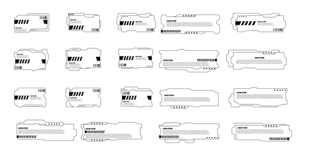 Futuristisk streetwear cyberpunk interface element teknologi grafisk vektor design skabelon