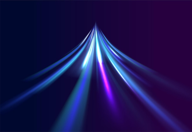 Futuristisk teknisk stil PNG abstrakt bakgrund med fartlinjer Neonfärgade strålar vektor