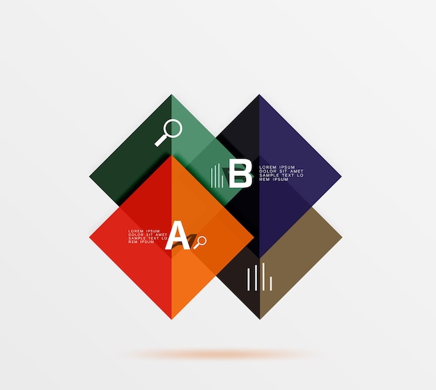 Fyrkantig banner Vektormallbakgrund för arbetsflödeslayoutdiagramnummeralternativ eller webbdesign
