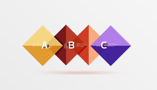 Fyrkantig geometrisk abstrakt bakgrund Vektor-mallbakgrund för arbetsflödeslayout, diagramnummeralternativ eller webbdesign