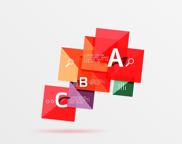 Fyrkantig geometrisk abstrakt bakgrund Vektor-mallbakgrund för arbetsflödeslayout, diagramnummeralternativ eller webbdesign