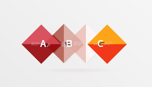 Fyrkantig geometrisk abstrakt bakgrund Vektor-mallbakgrund för arbetsflödeslayout, diagramnummeralternativ eller webbdesign