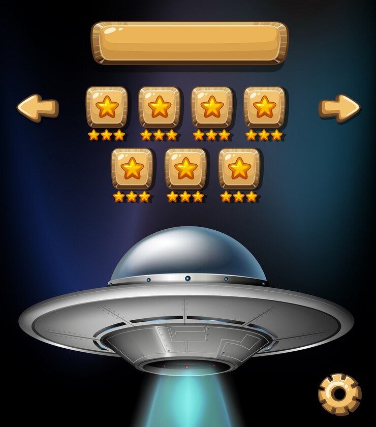 Vektör game background template with spaceship