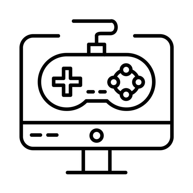 game console line illustration