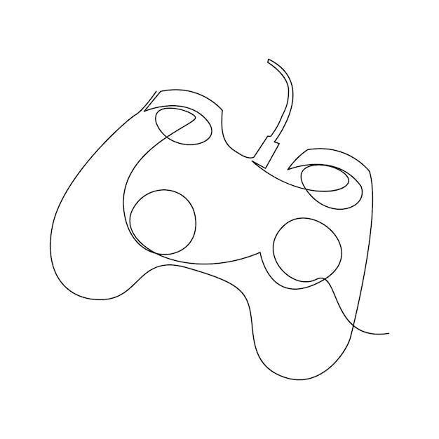 Game controller continuous single line outline vector art drawing and simple one line design