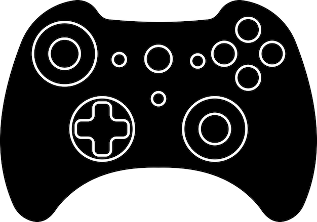 Game controller silhouette outlines gamepad x box joystick