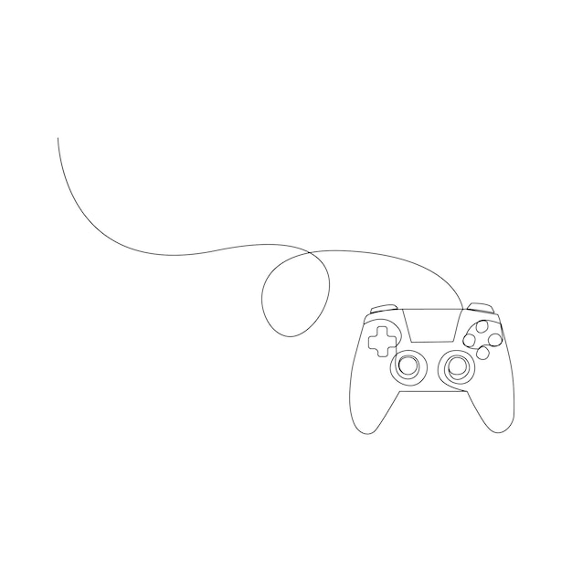 Game controller Single continuous line drawing video games PlayStation gaming controller