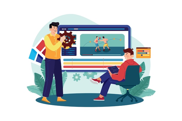 Game Designer Illustration concept on white background