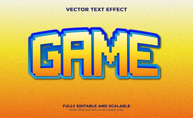 Game editable text effect design template vector