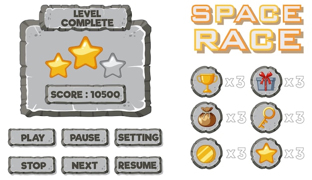 game element template design set