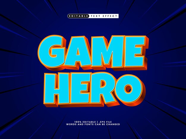 game hero editable text effect in hero and powerful text effect