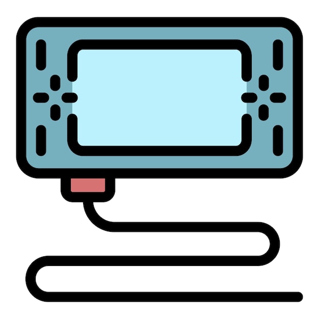 game joystick icon outline game joystick vector icon color flat isolated