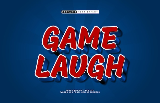 game laugh editable text effect with a game and play text style