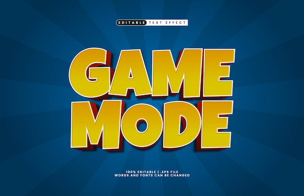 game mode editable text effect with a kids and game text style