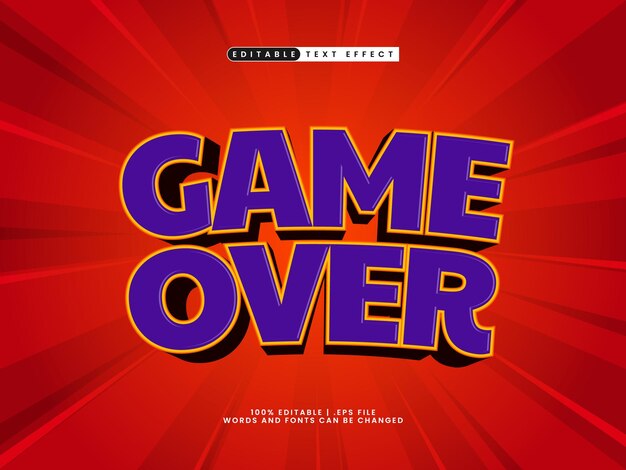 game over editable text effect in game hero text style
