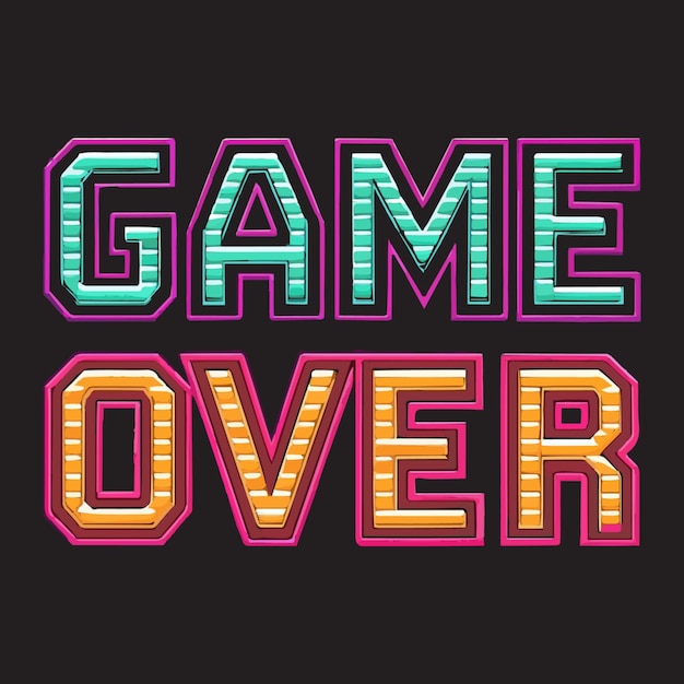 Game Over Neon Signage