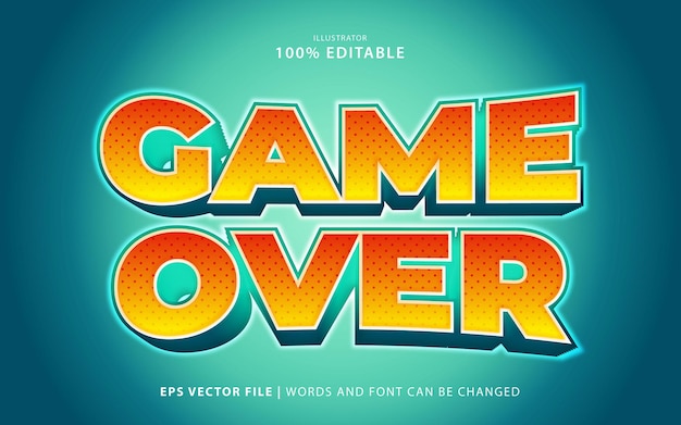 Game Over Text Effect Free Vector Editable