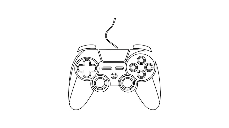 Vektor game pad game console handdrawn doodle design