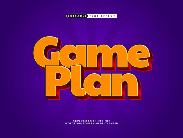 game plan editable text effect in game and kids text style