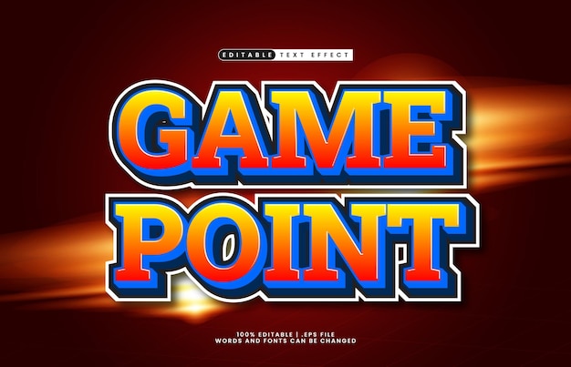 game point editable text effect with a ball kick and game theme