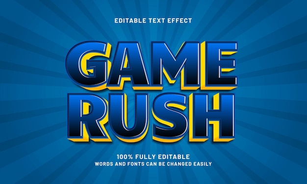 game rush editable text effects with a game and kids theme