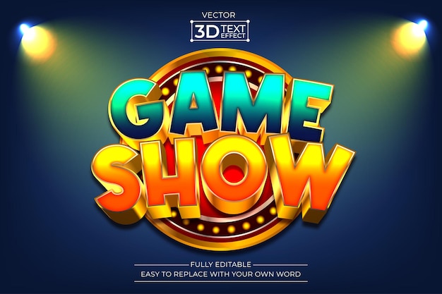 Game show editable 3D Text effect