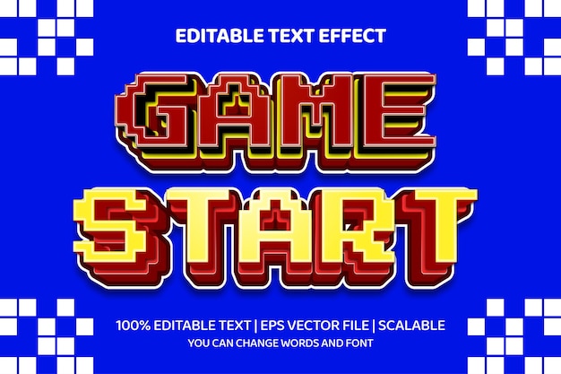 Game start editable text effect