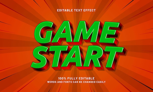 game start editable text effects with a game and kids theme