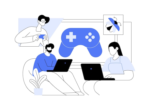 Game testing isolated cartoon vector illustrations