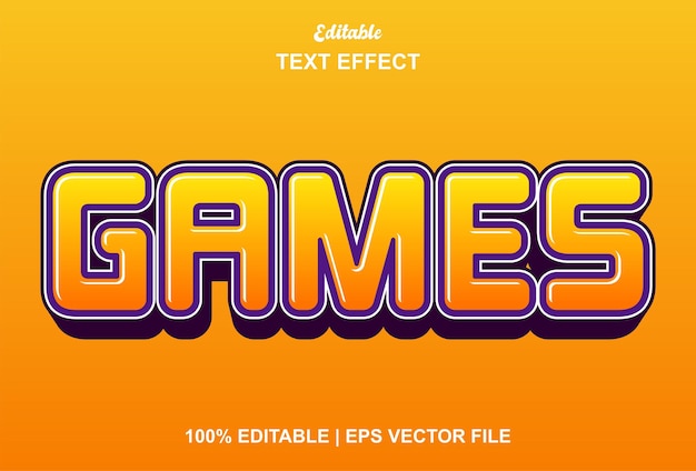 Game text effect with orange color 3d style and can be edited