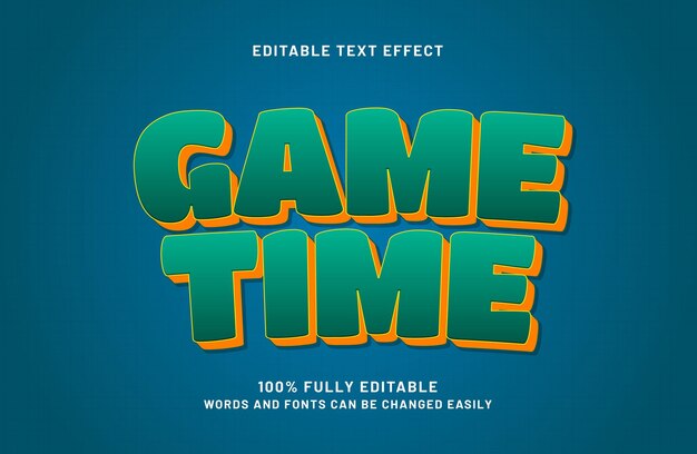 game time editable text effect in game and kids text style