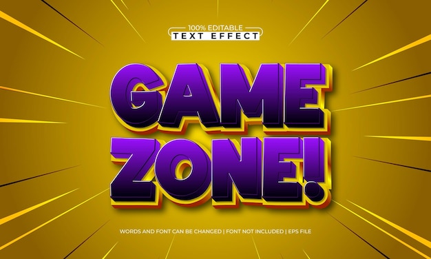 game zone editable text effect with a game and play text style