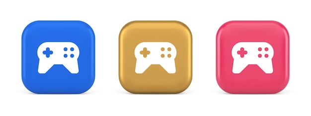 Gamepad controller virtual gaming connect button joystick joypad web app 3d realistic icons