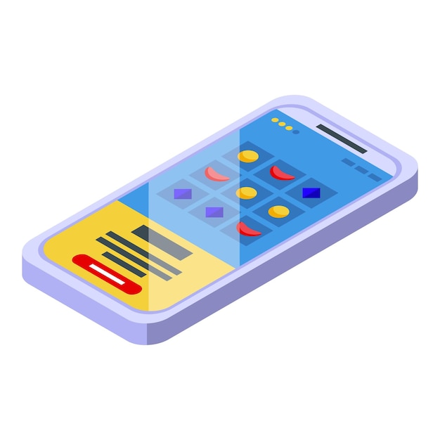 Gameplay icon isometric vector Game machine Casino slot