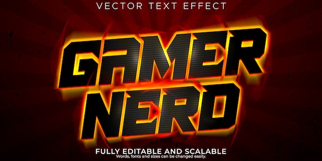 Gamer nerd text effect editable esport and stream text style