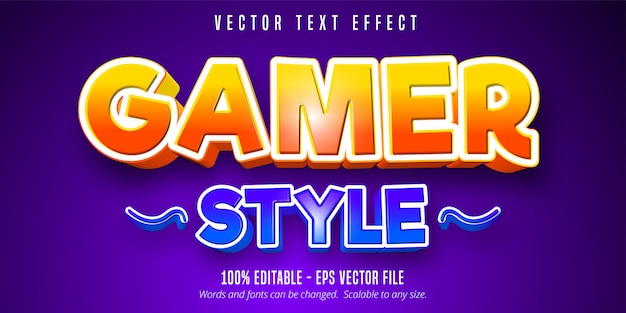 Gamer style text, game style editable text effect