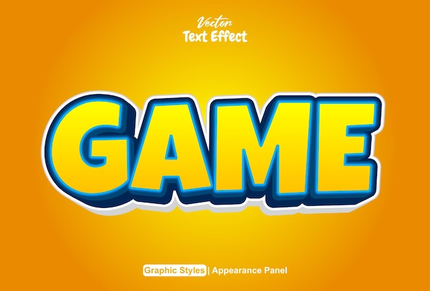 Games text effects with orange graphic style and can be edited