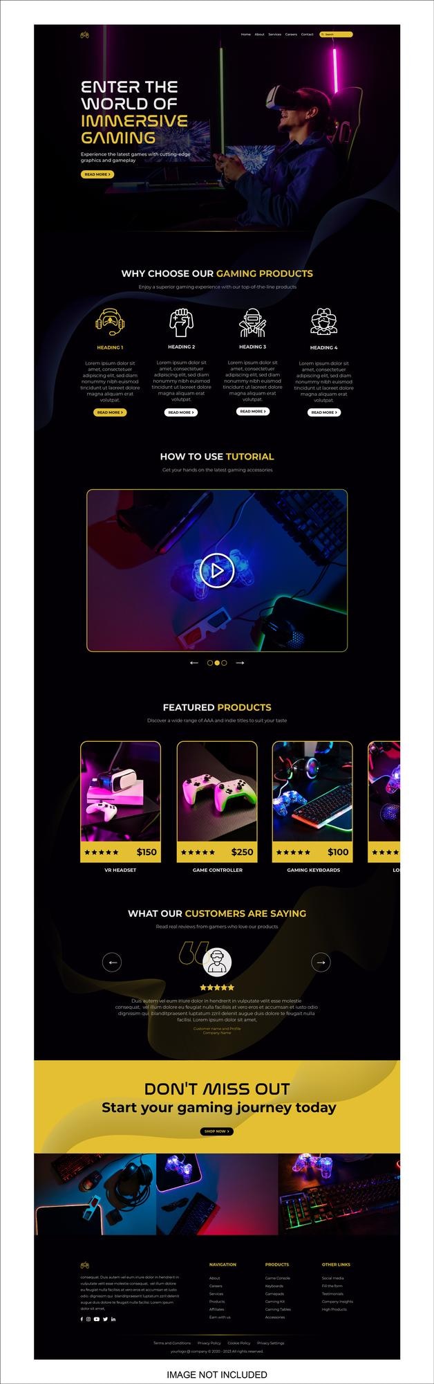 Vektör gaming accessories homepage