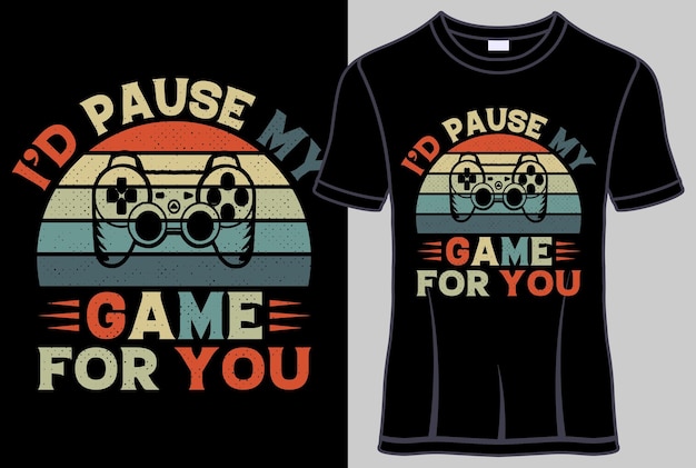 gaming typography t shirt with editable vector graphic