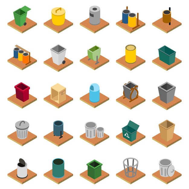 Garbage icon set
