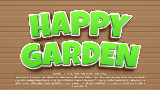 Gardening 3d bold editable text effect
