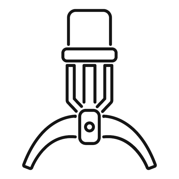 Gas burner standing on curved support line icon